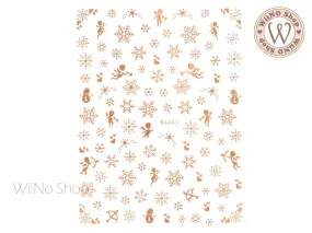 Rose Gold Angel Snowflake Adhesive Nail Art Sticker - 1 pc (WG443RS)