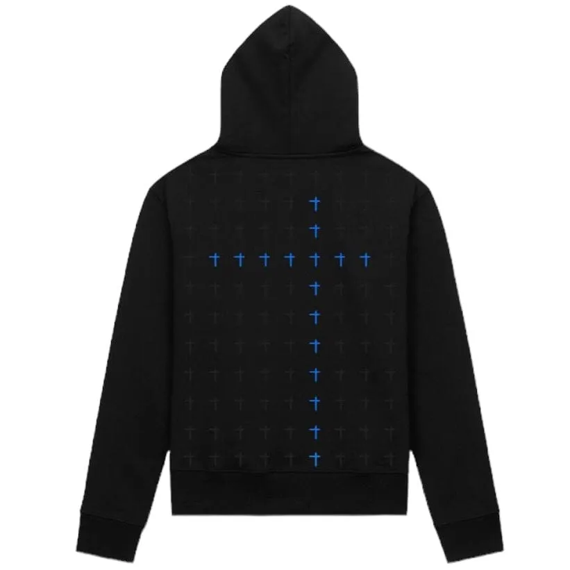 RTA Markus Black Blue Long Cross Hoodie (Black/Blue) MS24K628-T1181BKBCR