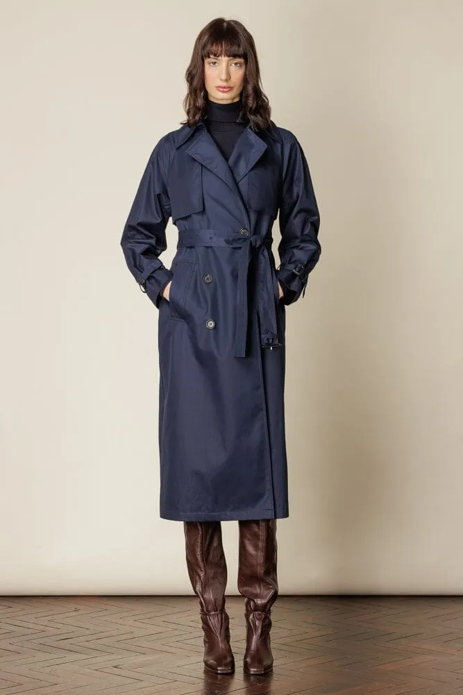 (RTW) Maddie Trench Coat - Navy Cotton Gabardine