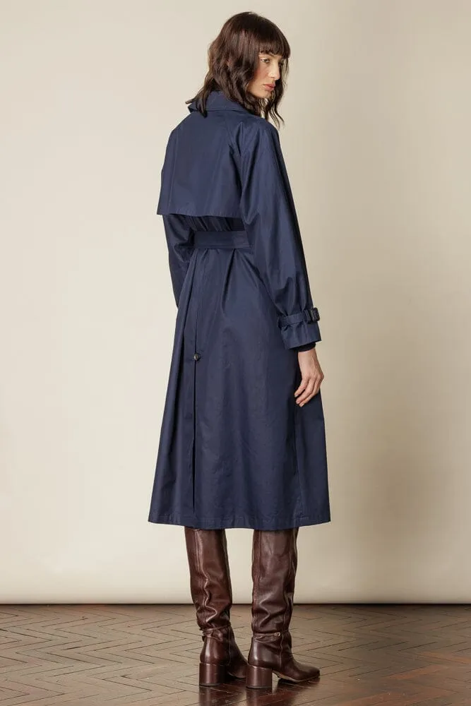 (RTW) Maddie Trench Coat - Navy Cotton Gabardine