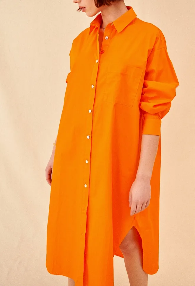 Salvador Shirt Dress ? Orange