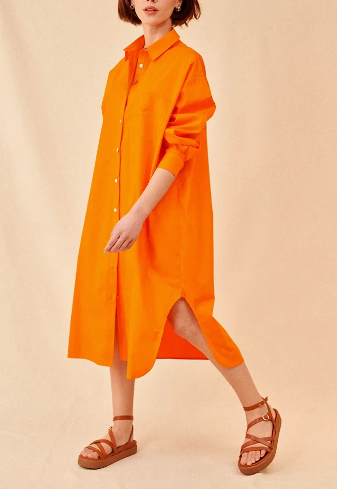 Salvador Shirt Dress ? Orange