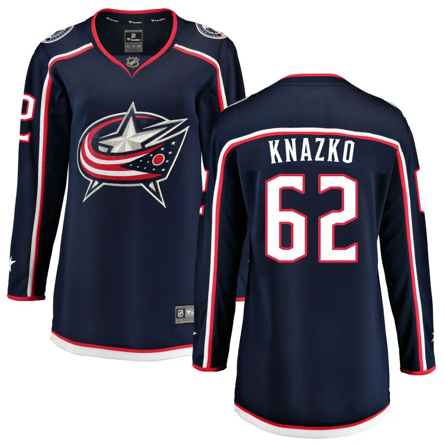 Samuel Knazko Columbus Blue Jackets Fanatics Branded Women's Home Breakaway Jersey - Navy