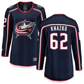 Samuel Knazko Columbus Blue Jackets Fanatics Branded Women's Home Breakaway Jersey - Navy