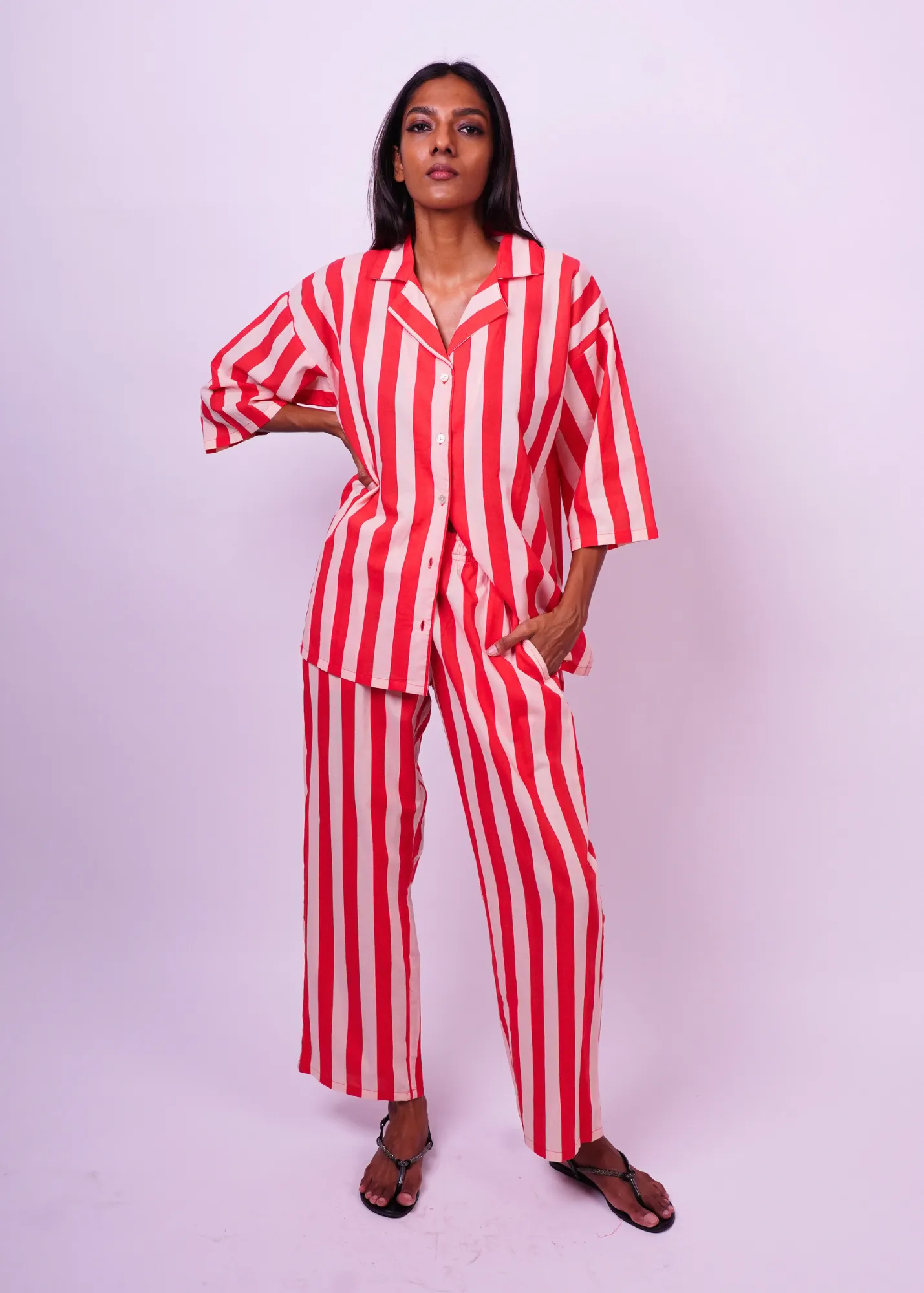 Sharan Boxy PJ 2pc Set - Cove Red Stripes