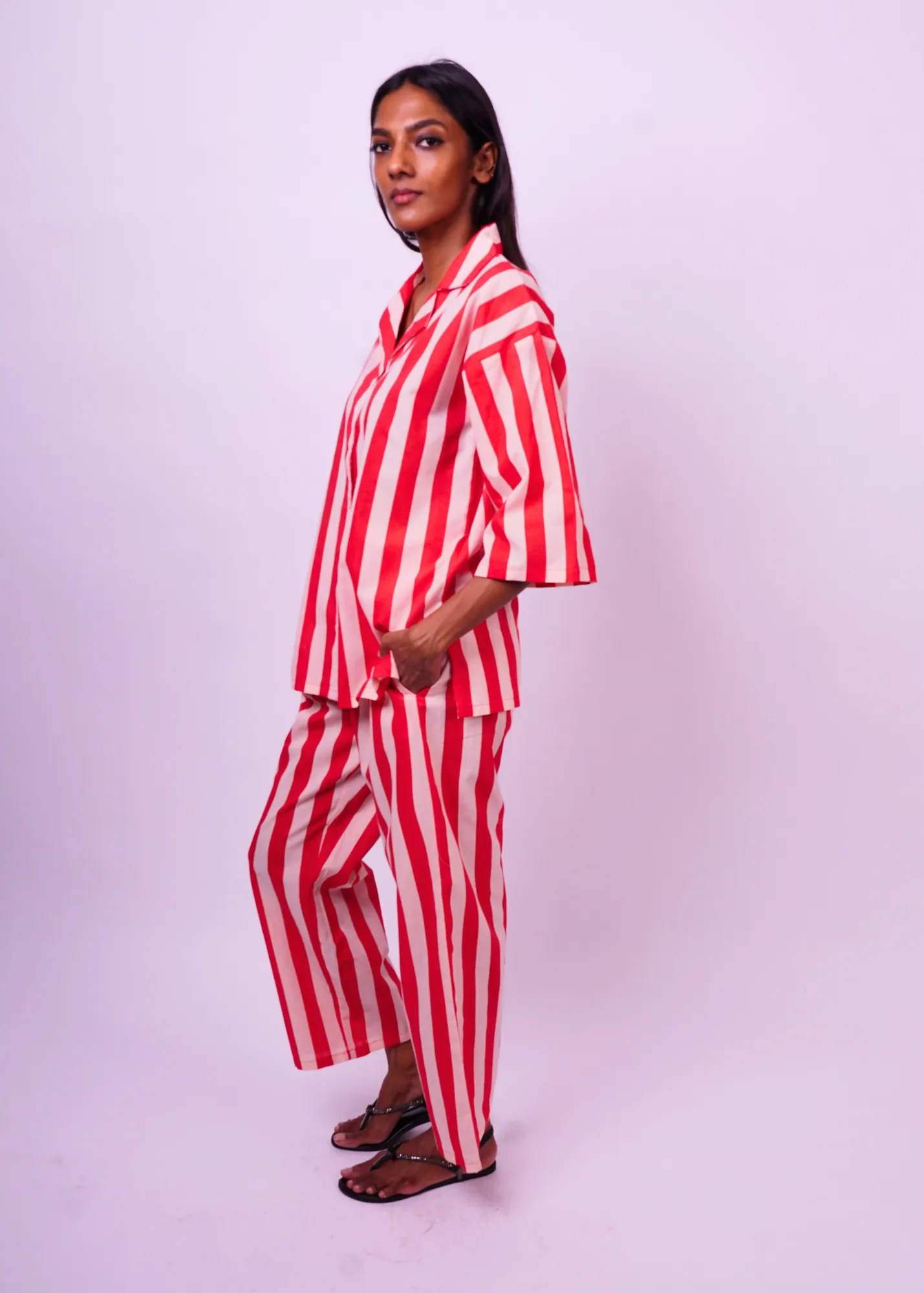 Sharan Boxy PJ 2pc Set - Cove Red Stripes