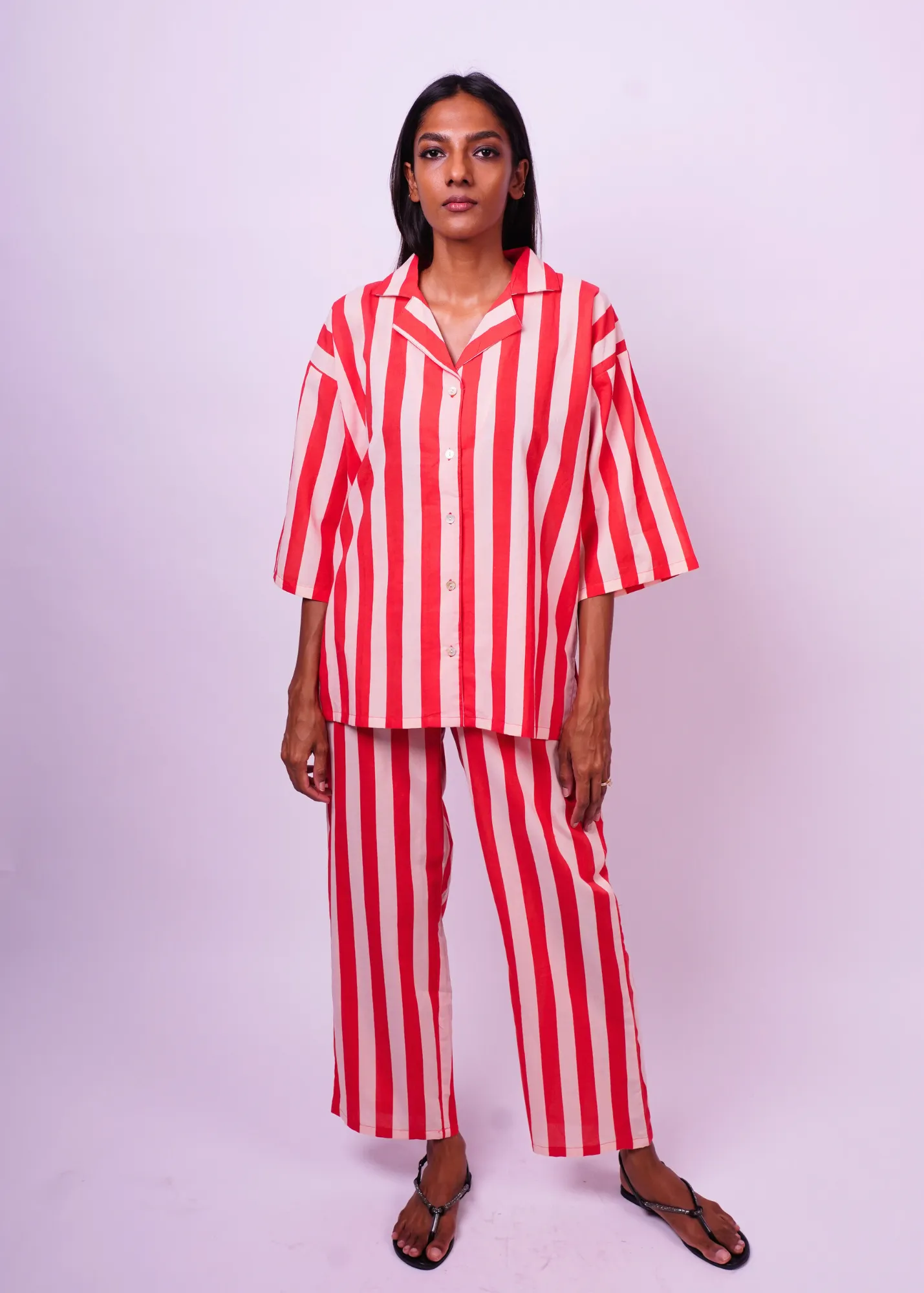 Sharan Boxy PJ 2pc Set - Cove Red Stripes