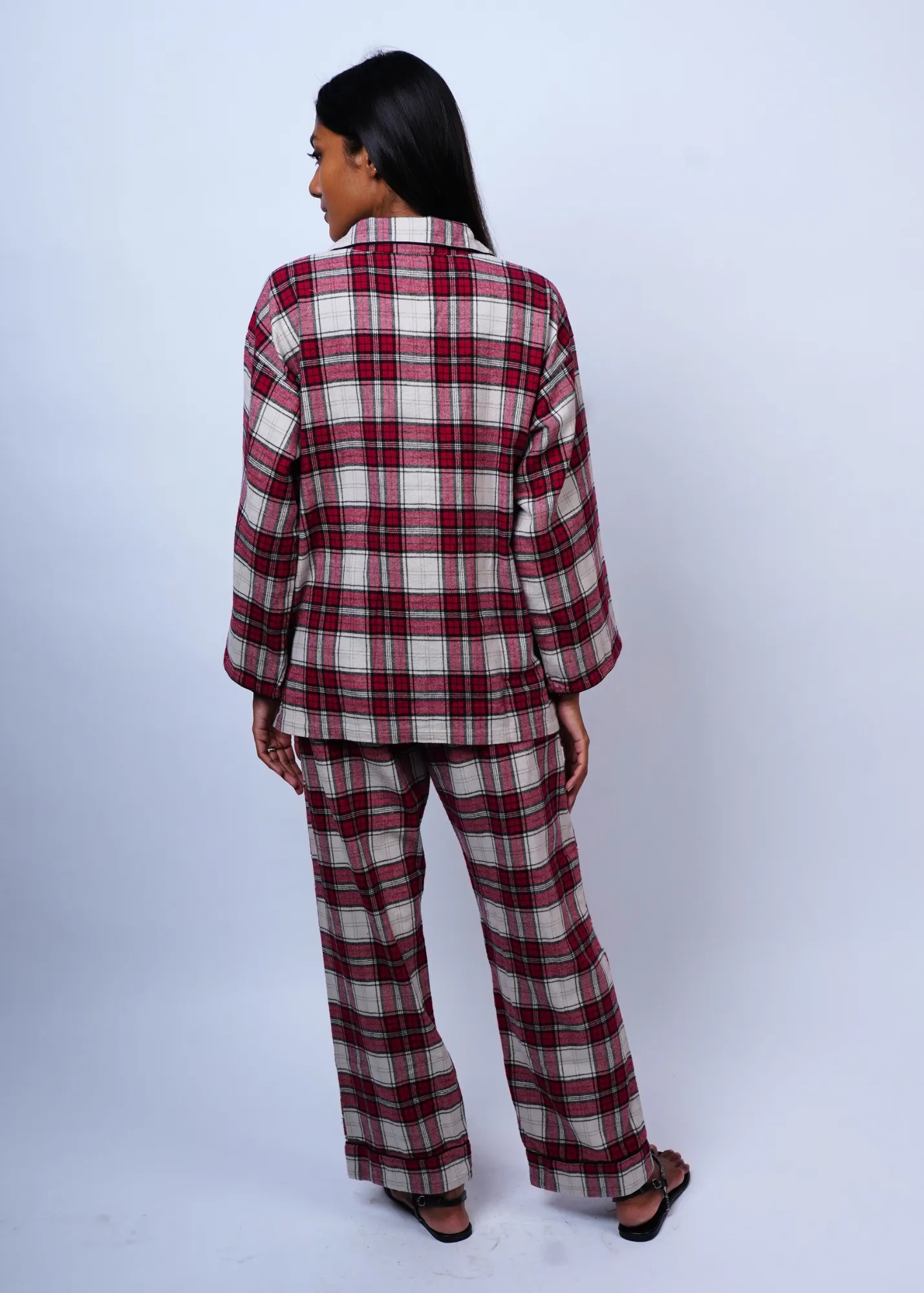 Sharan Boxy PJ 2pc Set - Warm Red Flannel