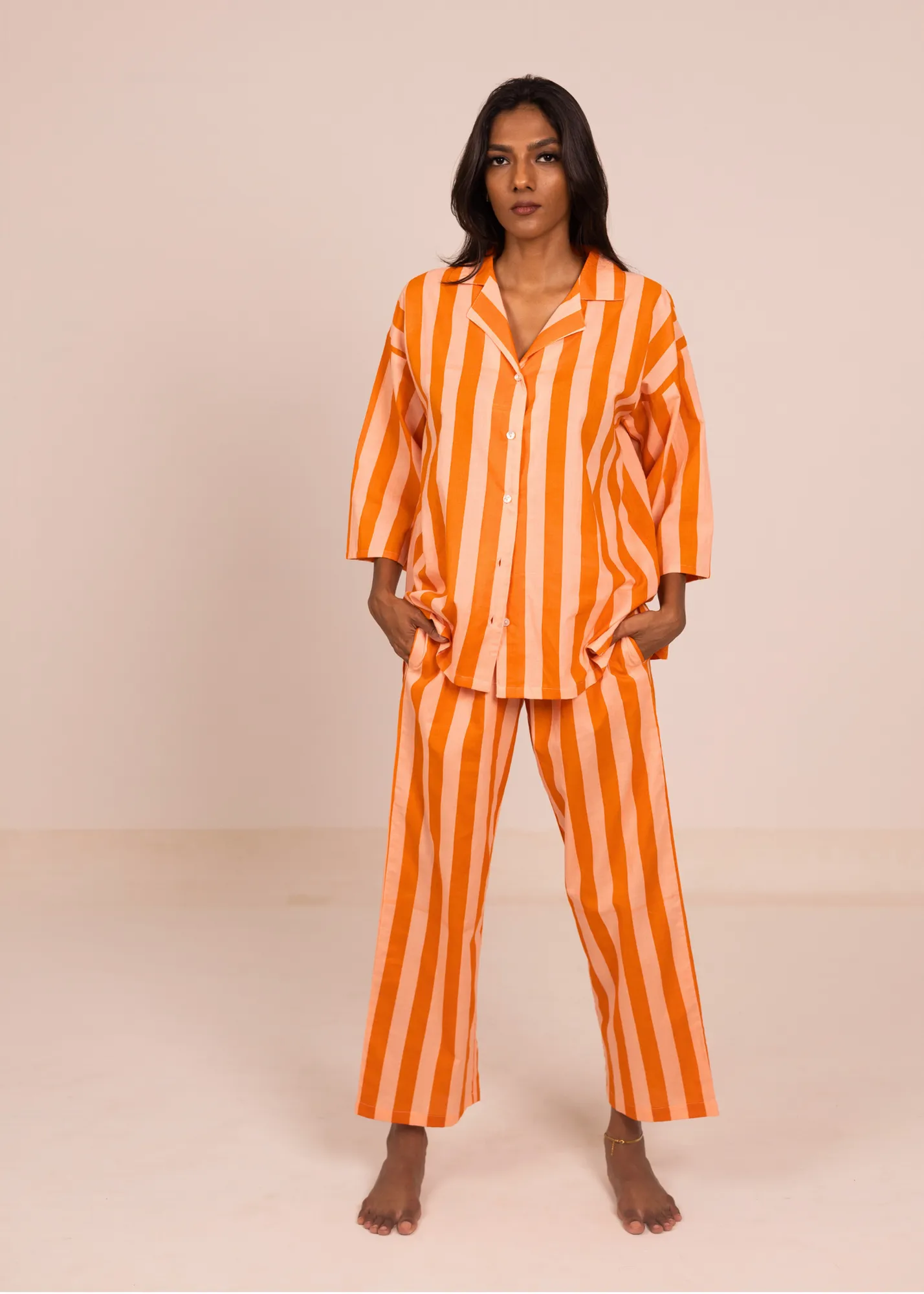 Sharan Crop Pant - Sunset Stripes