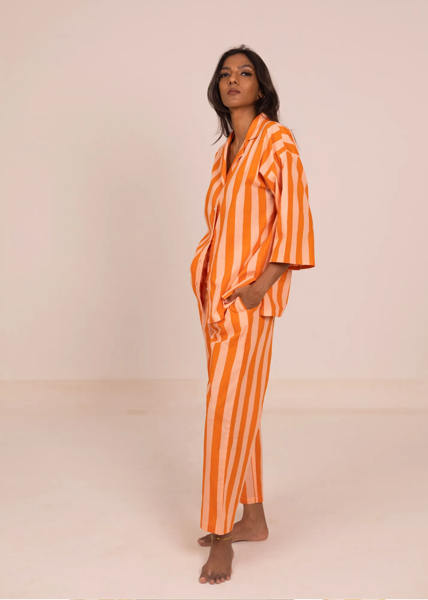 Sharan Crop Pant - Sunset Stripes