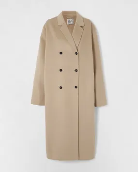 SIGNATURE WOOL DOUBL COAT / BISCUIT