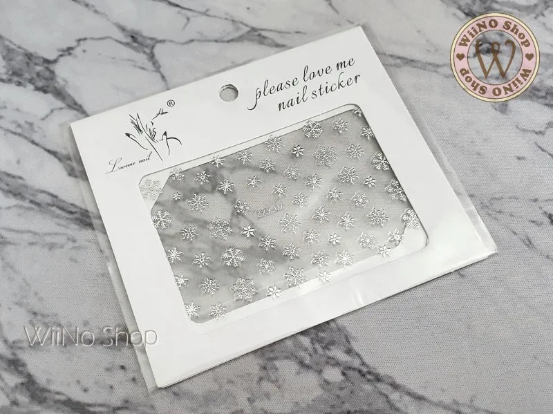 Silver Snowflake Adhesive Nail Art Sticker - 1 pc (ZXY-07)