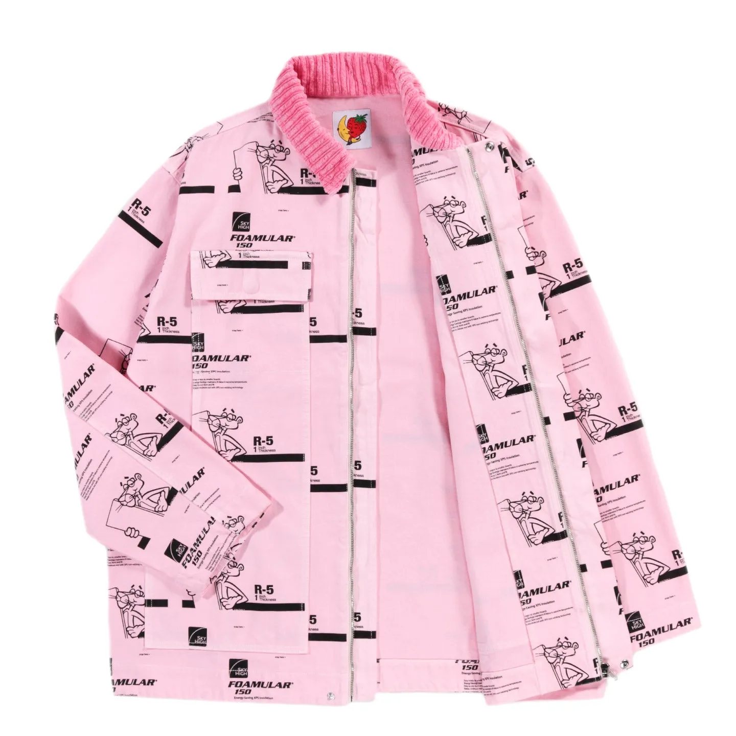 SKY HIGH FARM WORKWEAR INSULATION PRINT CHORE COAT PINK