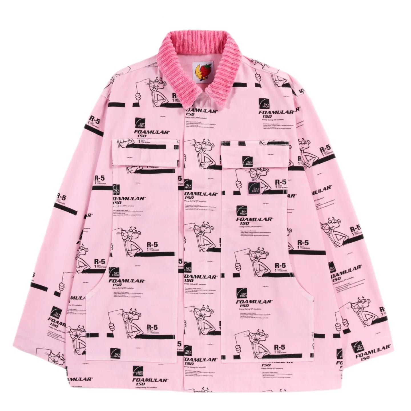 SKY HIGH FARM WORKWEAR INSULATION PRINT CHORE COAT PINK