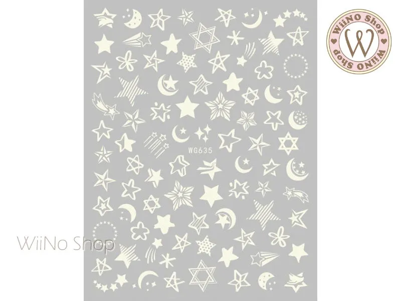 Star Glow in the Dark Adhesive Nail Art Sticker - 1 pc (WG635GD)