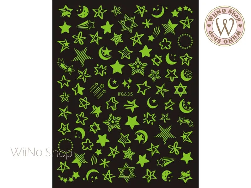 Star Glow in the Dark Adhesive Nail Art Sticker - 1 pc (WG635GD)