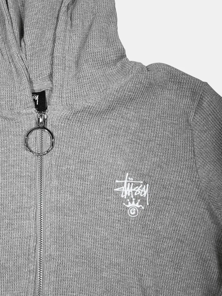 Stussy Owens Waffle Hood - Grey Marle