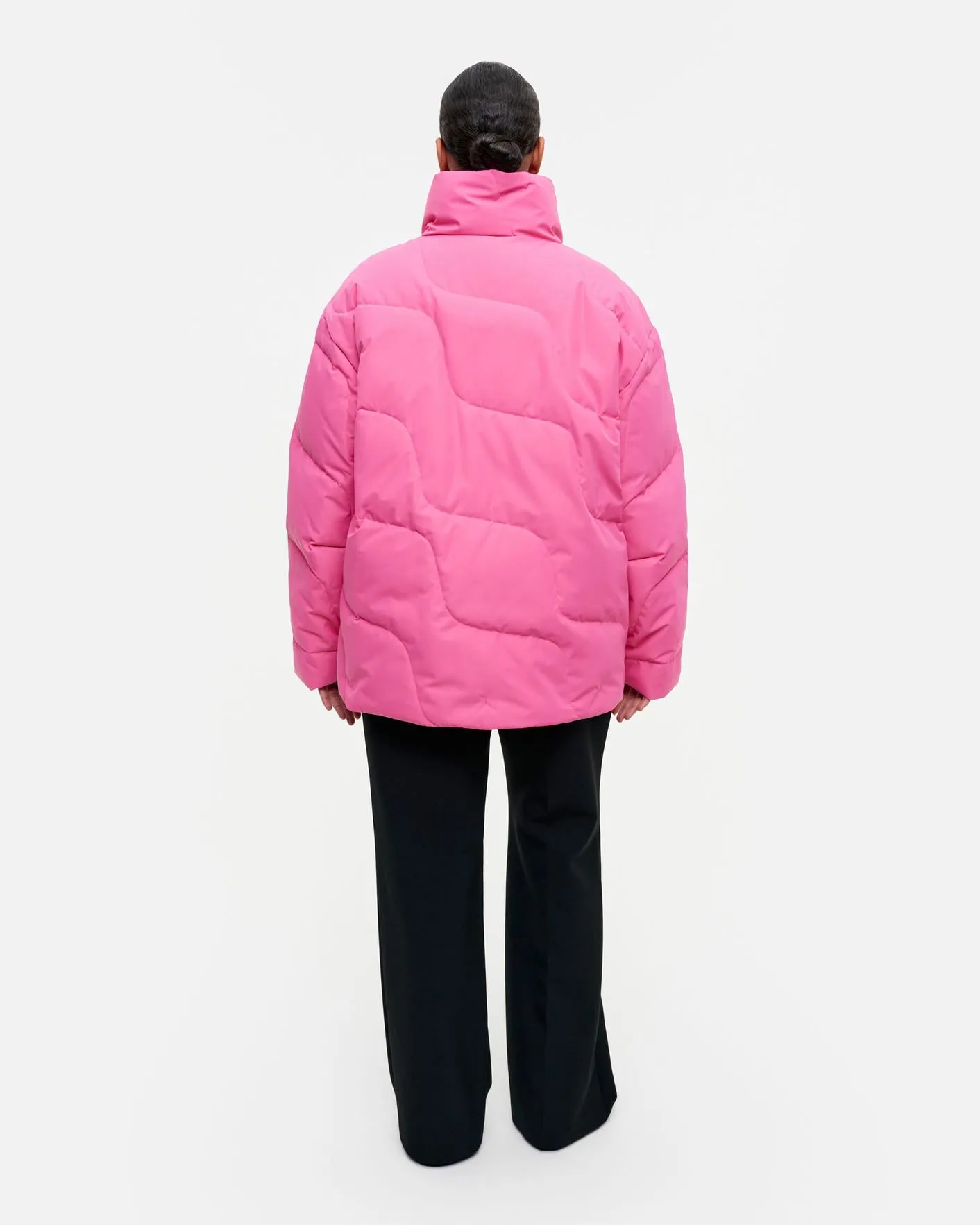 tekstuuri taifuuni down coat - pink (XXS)