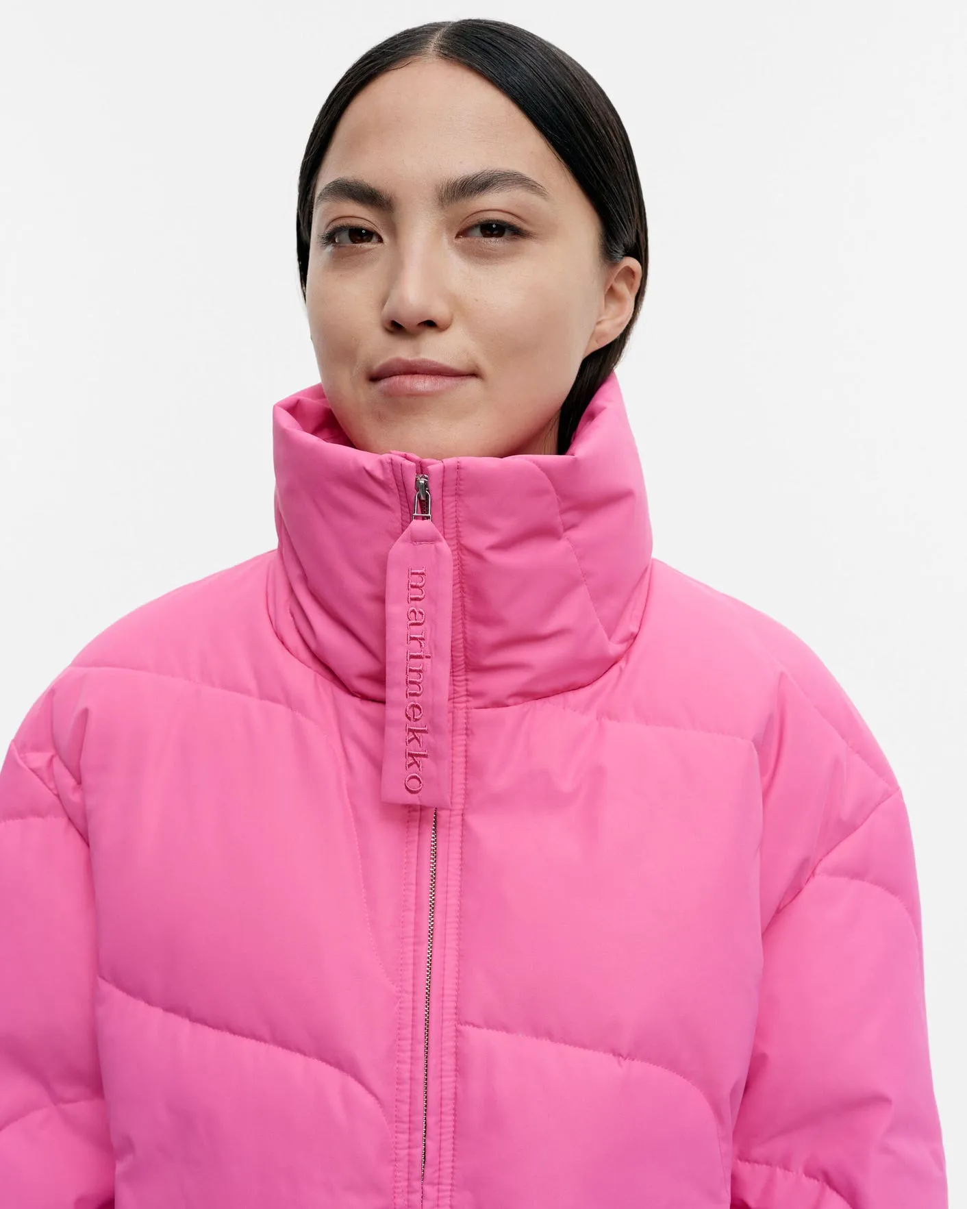 tekstuuri taifuuni down coat - pink (XXS)