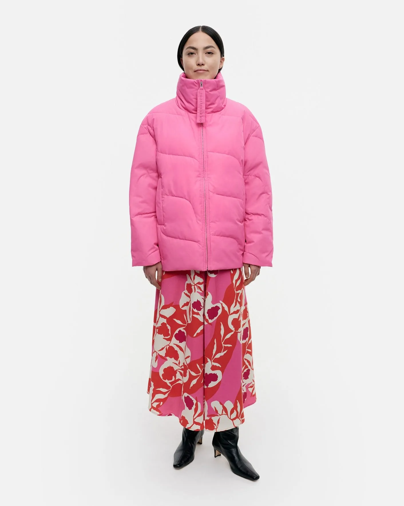 tekstuuri taifuuni down coat - pink (XXS)