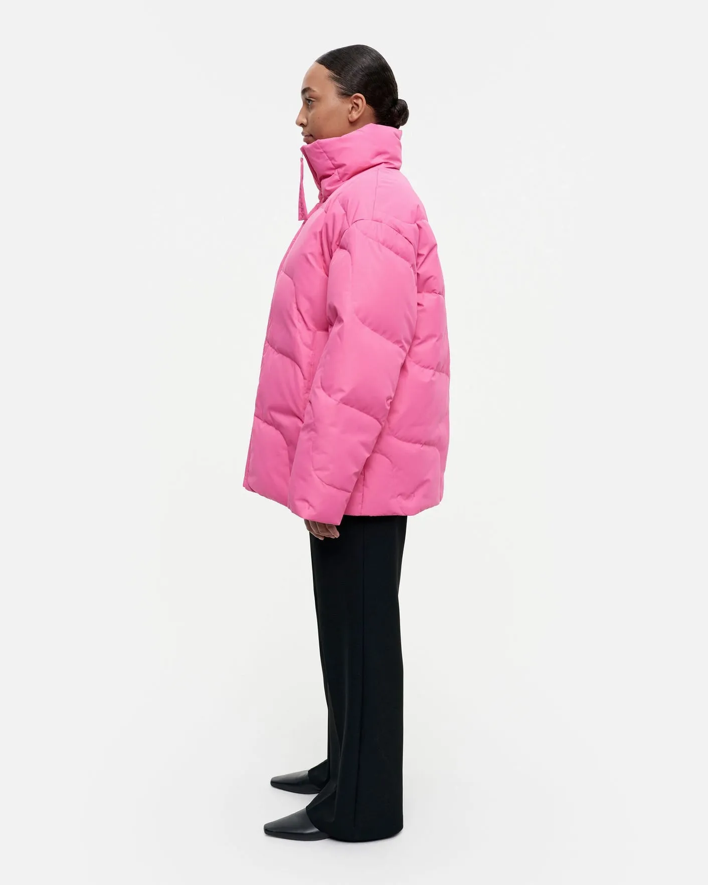 tekstuuri taifuuni down coat - pink (XXS)