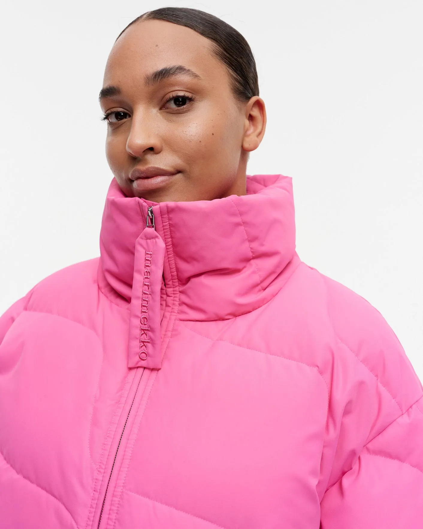 tekstuuri taifuuni down coat - pink (XXS)