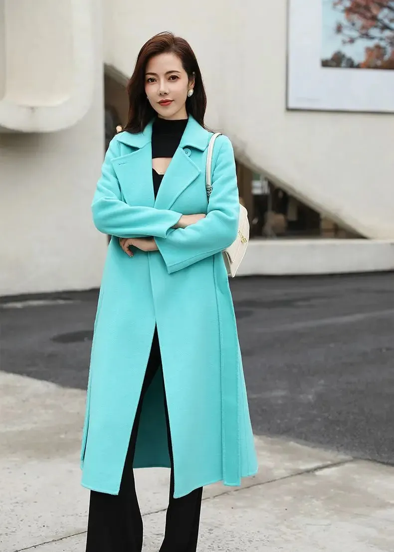 Teri Two Button Notched Collar Double Face Wool Coat