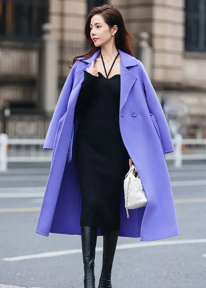 Teri Two Button Notched Collar Double Face Wool Coat