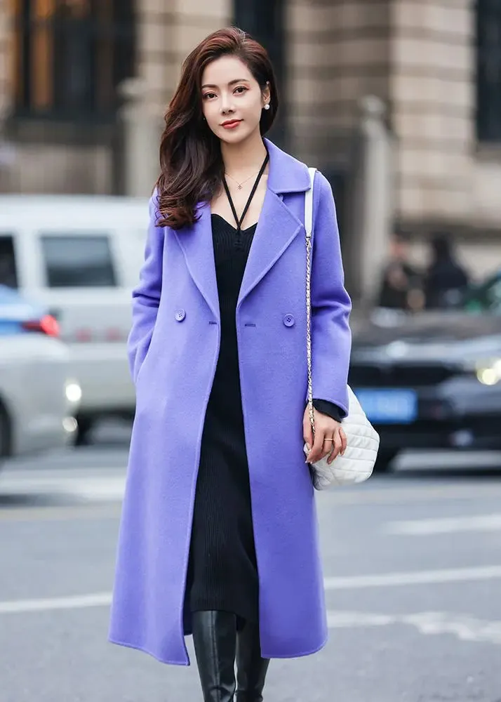 Teri Two Button Notched Collar Double Face Wool Coat