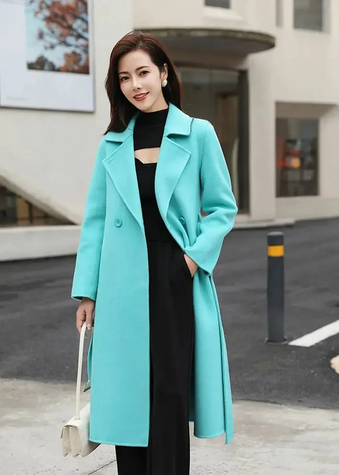 Teri Two Button Notched Collar Double Face Wool Coat