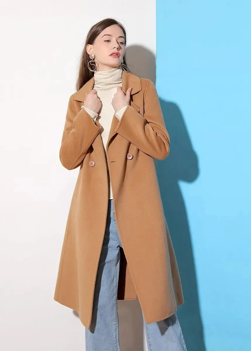 Teri Two Button Notched Collar Double Face Wool Coat