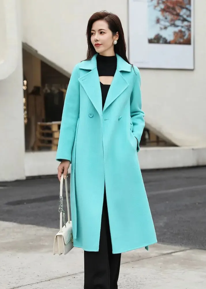 Teri Two Button Notched Collar Double Face Wool Coat