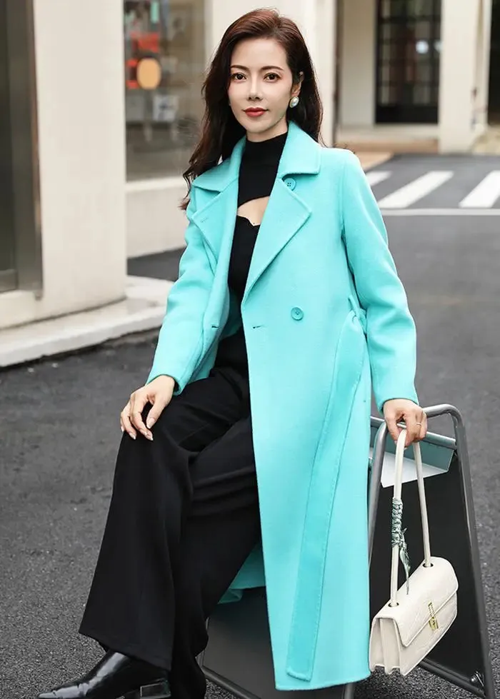 Teri Two Button Notched Collar Double Face Wool Coat