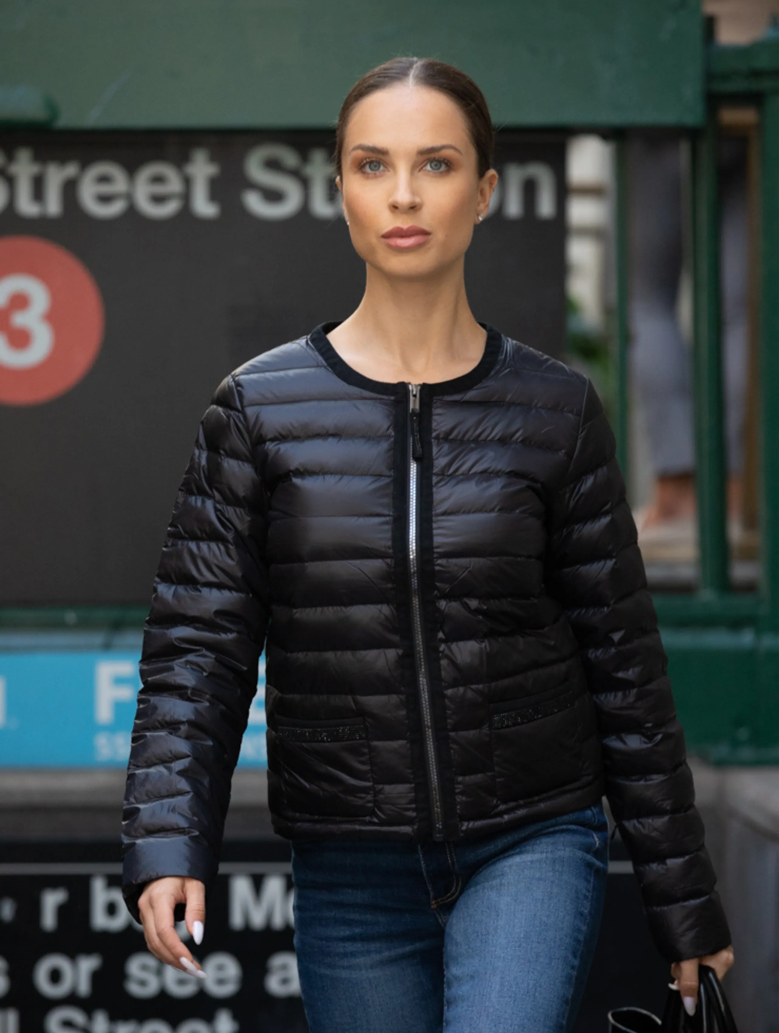 The Berkeley Noir - Jacket with Black Crystal Trim - EXCHANGE ONLY