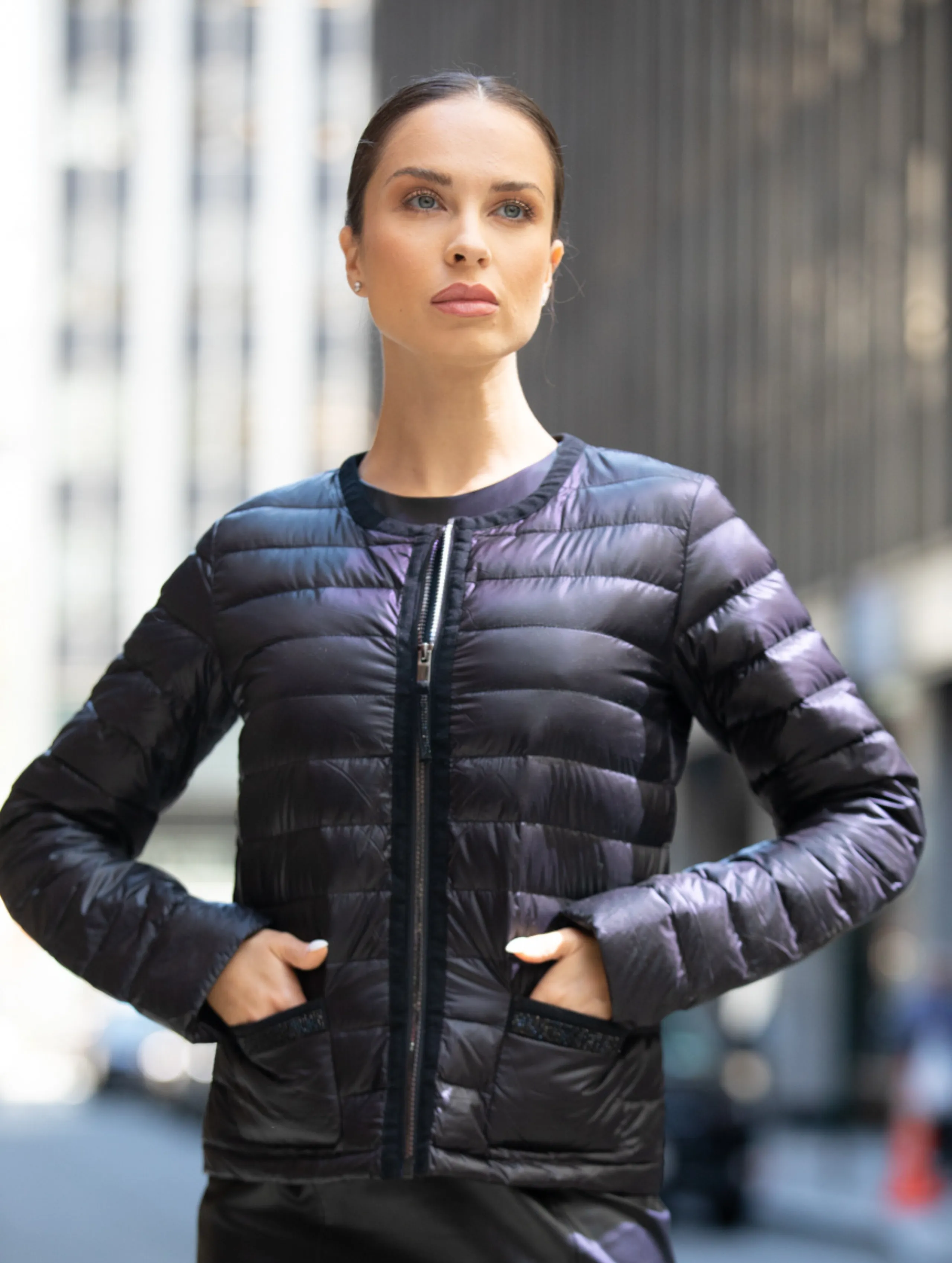 The Berkeley Noir - Jacket with Black Crystal Trim - EXCHANGE ONLY