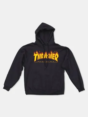 Thrasher Flame Logo Hood - Black