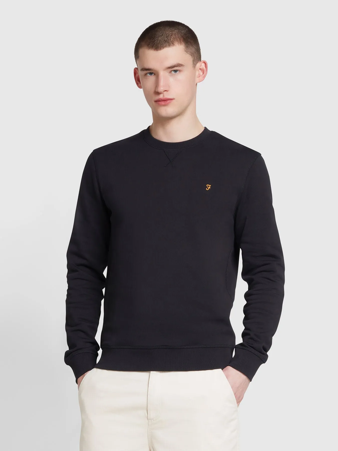 Tim Organic Cotton Crew Neck Sweatshirt In Black