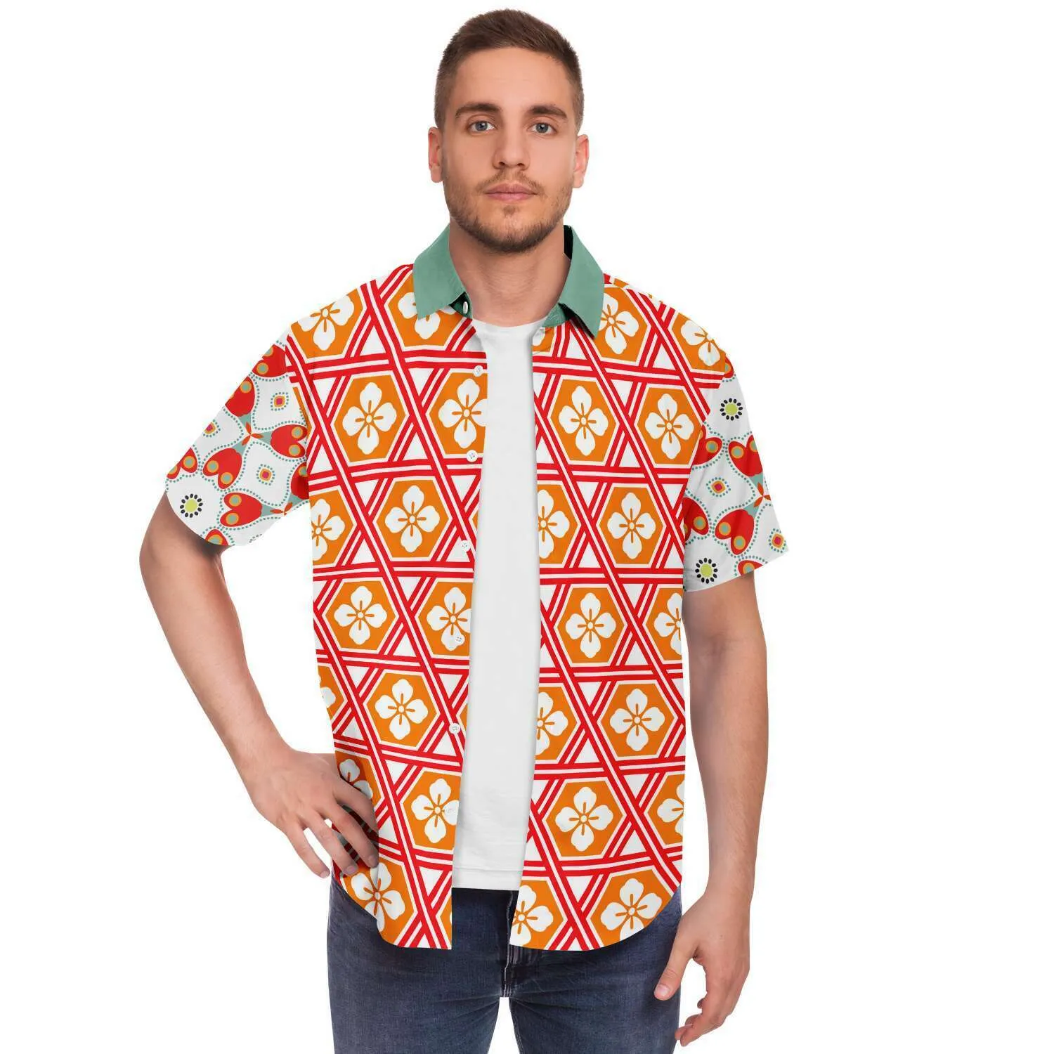 Tokyo Sunset Short Sleeve Button Down Shirt