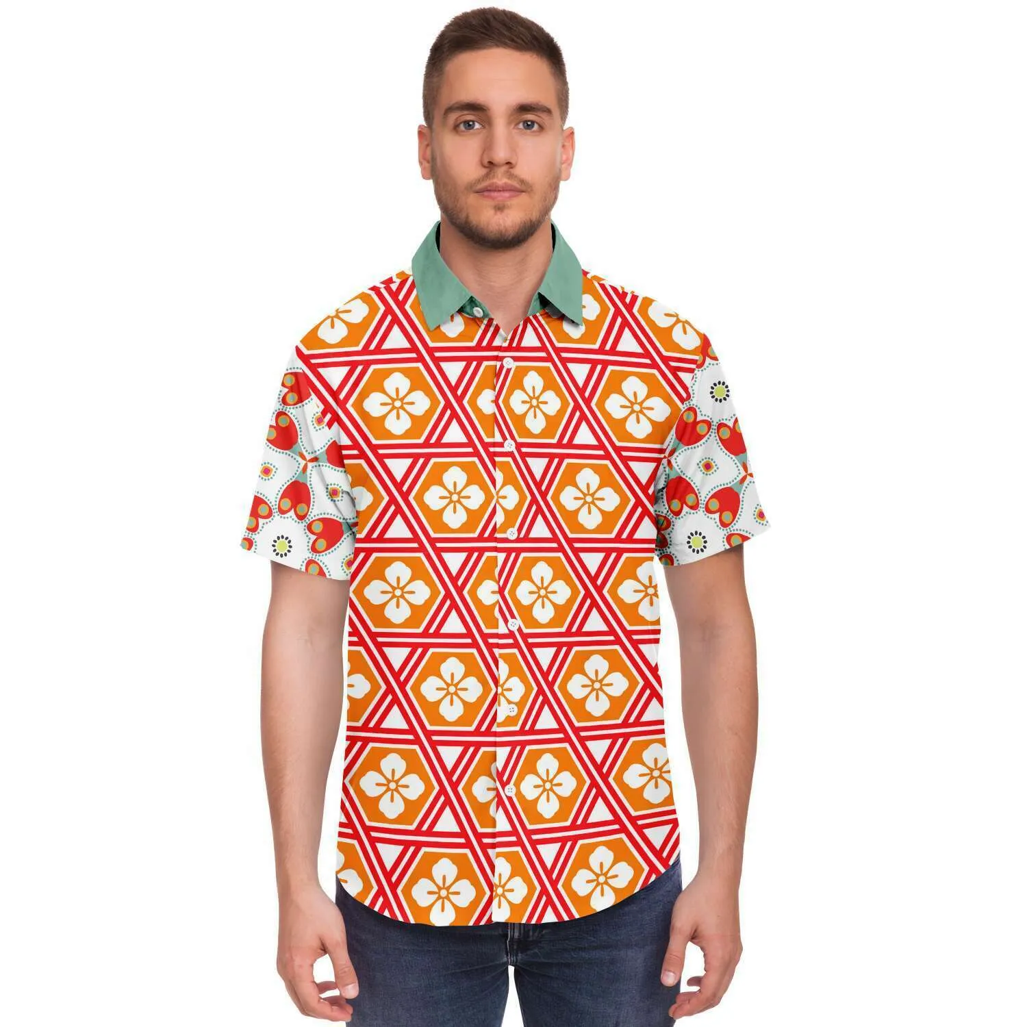 Tokyo Sunset Short Sleeve Button Down Shirt