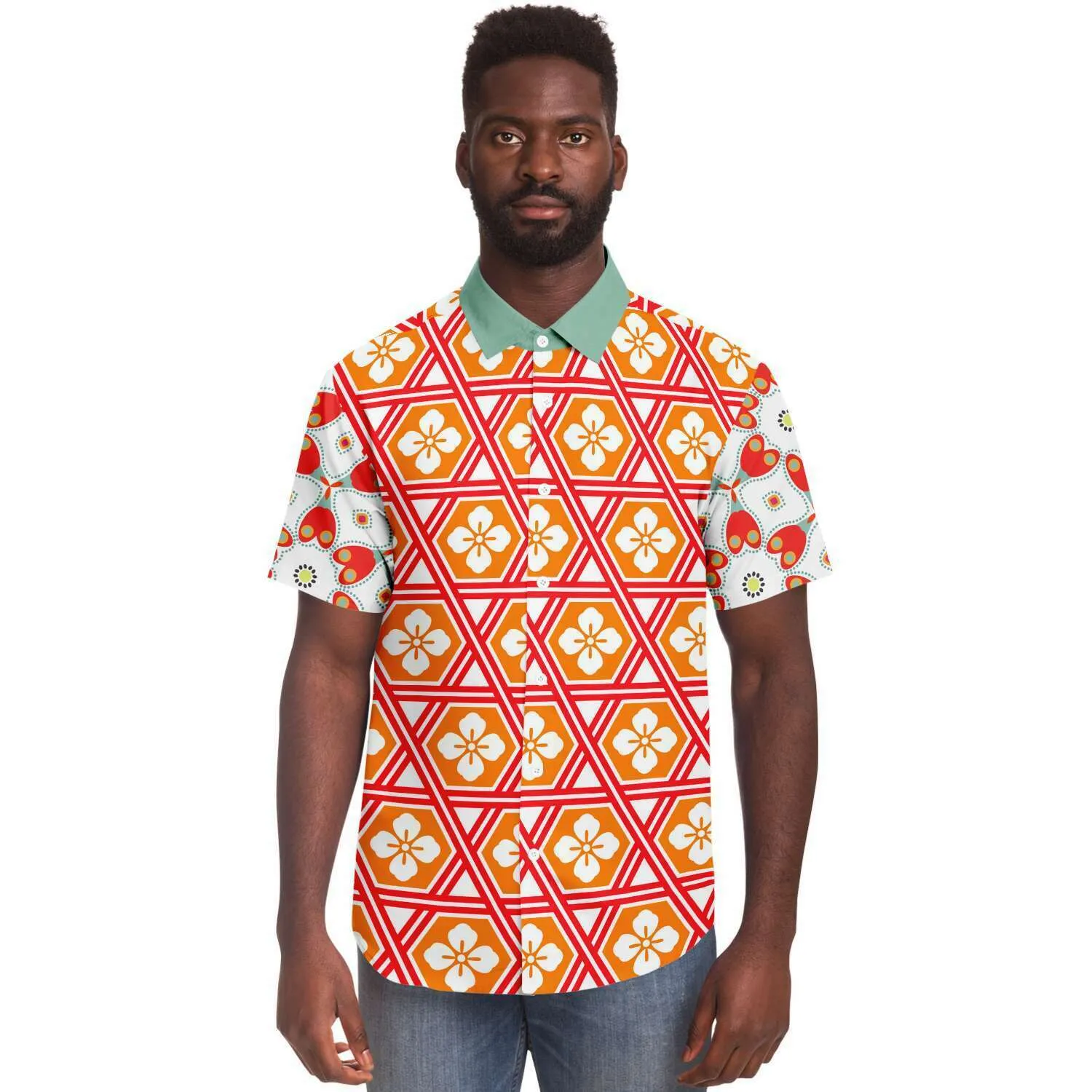 Tokyo Sunset Short Sleeve Button Down Shirt