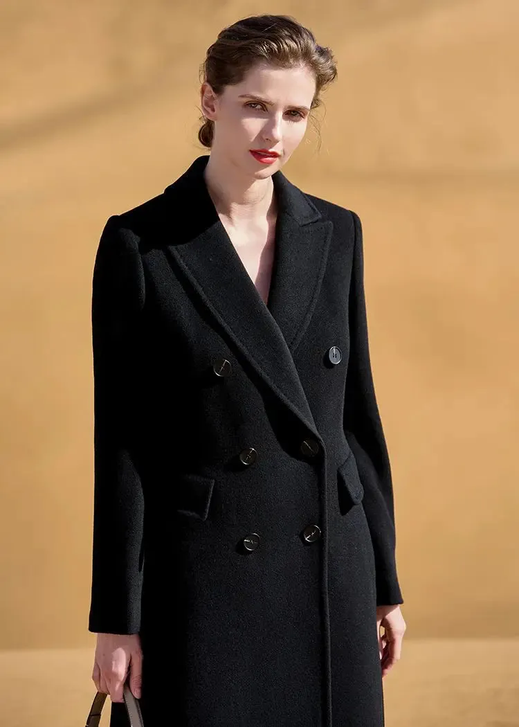 Valerie Double Breasted Long Wool Coat