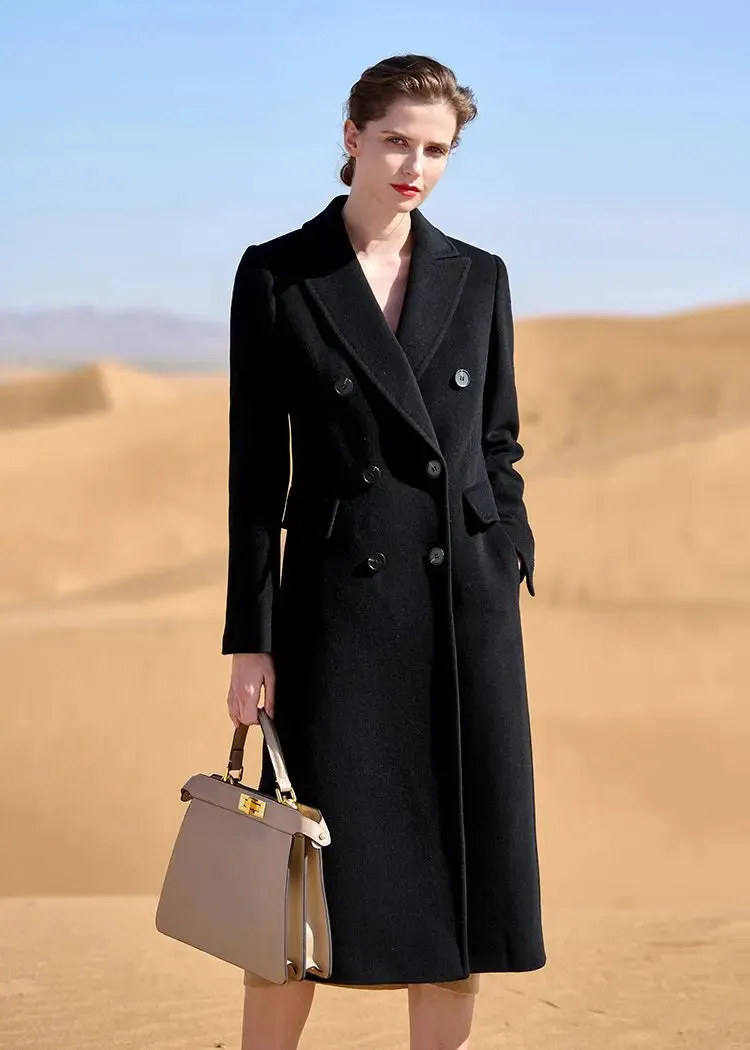 Valerie Double Breasted Long Wool Coat