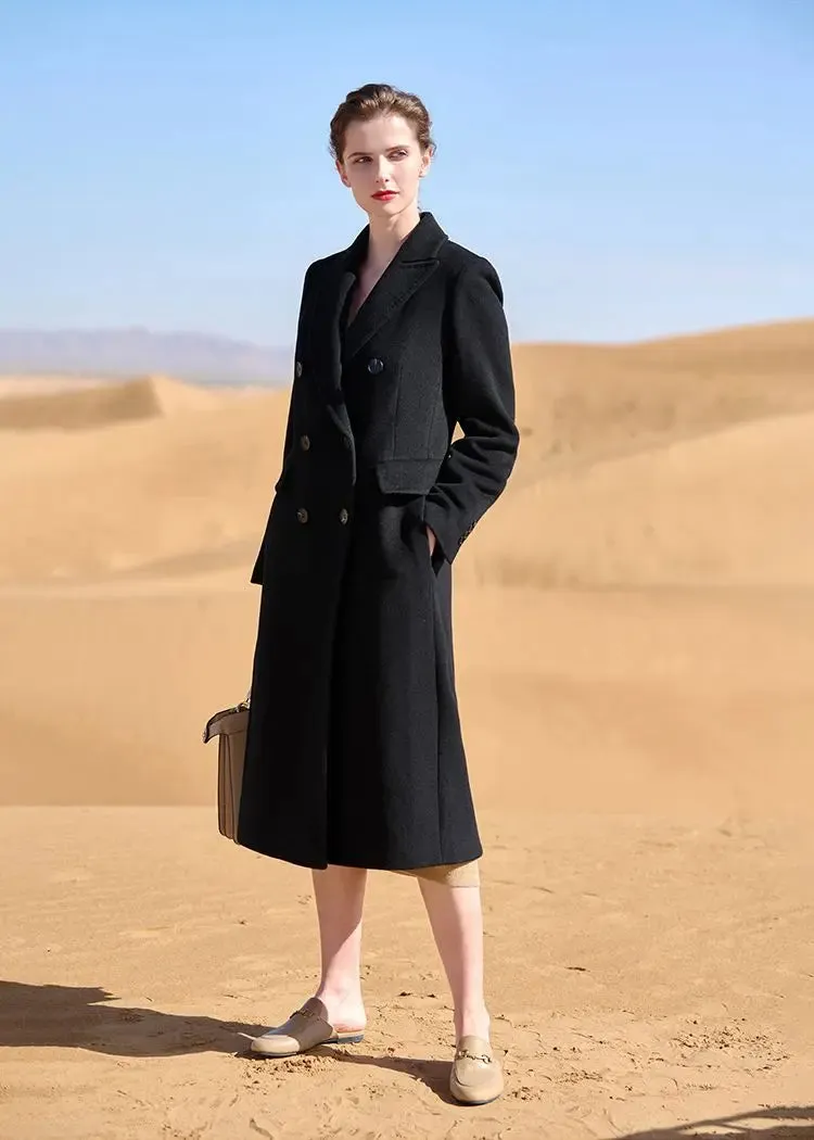 Valerie Double Breasted Long Wool Coat