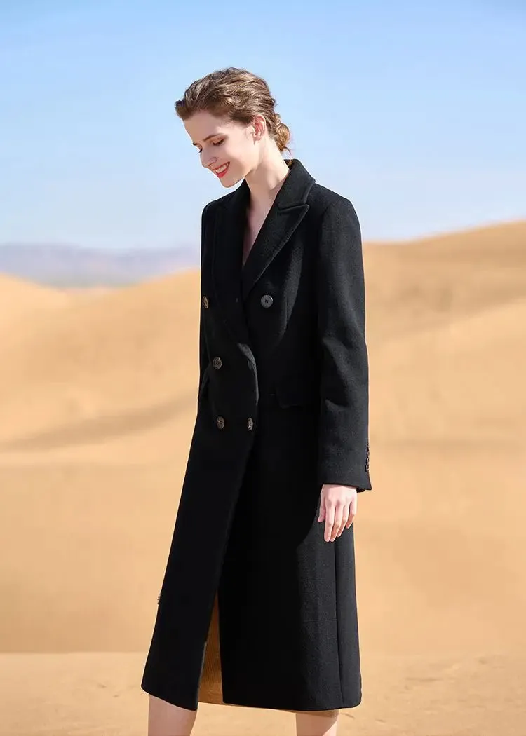 Valerie Double Breasted Long Wool Coat