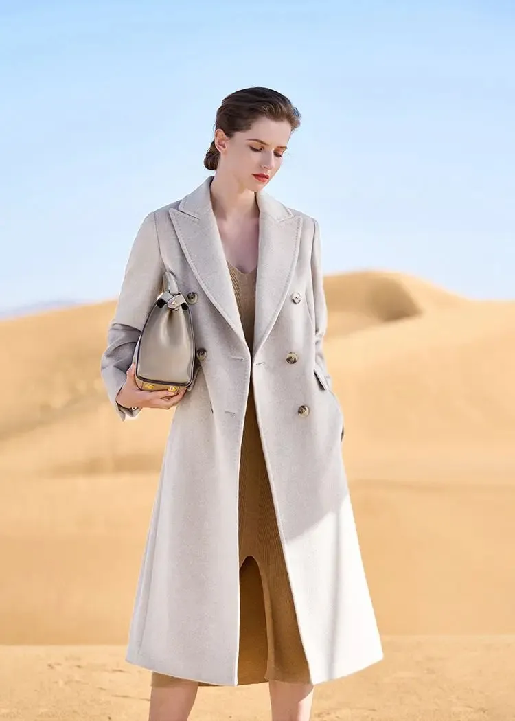 Valerie Double Breasted Long Wool Coat