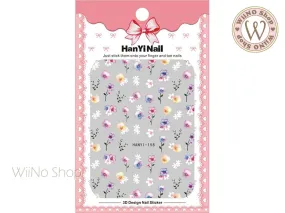 Watercolor Pansy Flower Adhesive Nail Art Sticker - 1 pc (HY-158)