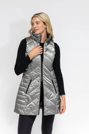 Waxed Chevron Quilted Vest