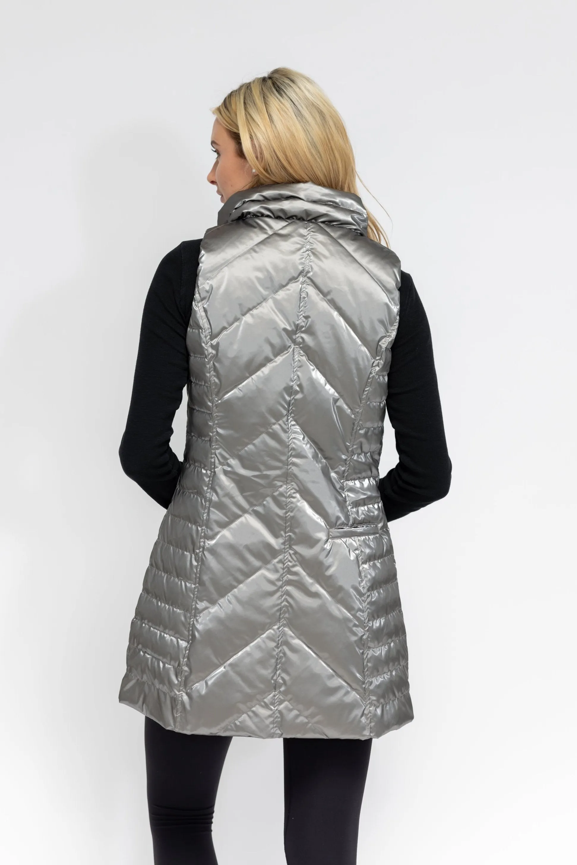 Waxed Chevron Quilted Vest