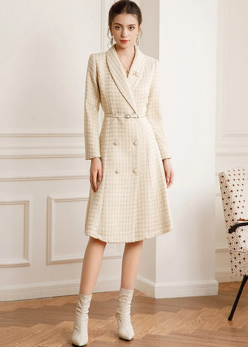 Wendy Tweed Double Breasted Belted Coat Dress