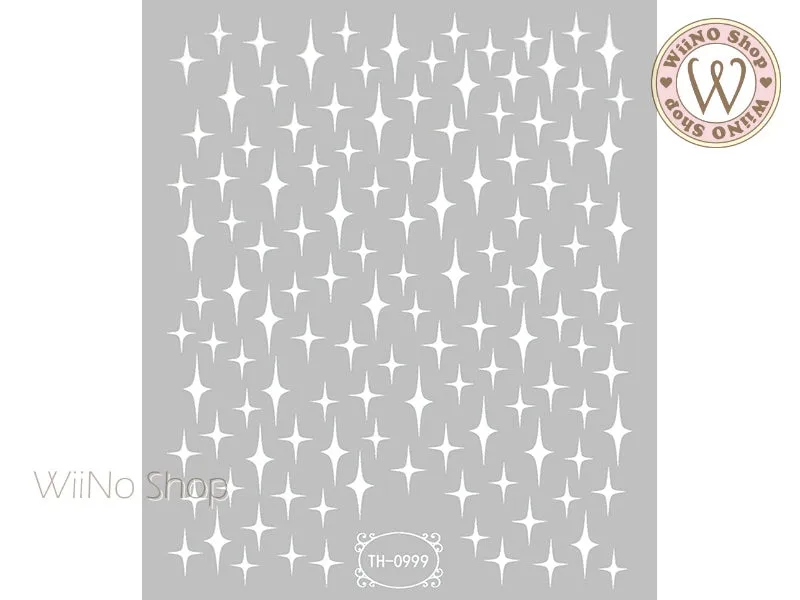 White Cross Star Adhesive Nail Art Sticker - 1 pc (TH-0999)